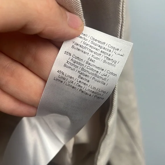 ICHI linen blend zipper closure moto style jacket size 38/ medium - Picture 6 of 10